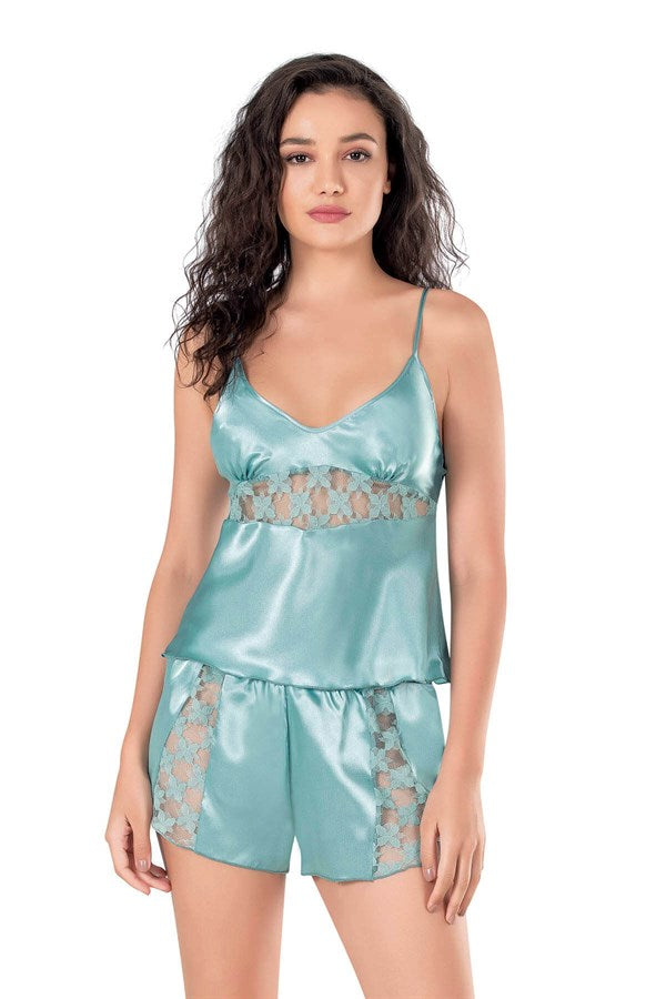 Arias Closet Aqua Saten Babydoll Şort Takımı - Görsel 1