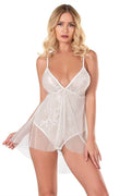 Arias Closet Ekru Jakarlı Bodysuit Gecelik - Görsel 1
