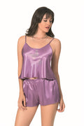 Arias Closet Lila Saten Babydoll Şort Takımı - Görsel 1