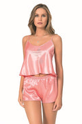 Arias Closet Mercan Saten Babydoll Şort Takımı - Görsel 1