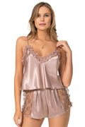 Arias Closet Vizon Saten Babydoll Şort Takımı - Görsel 1